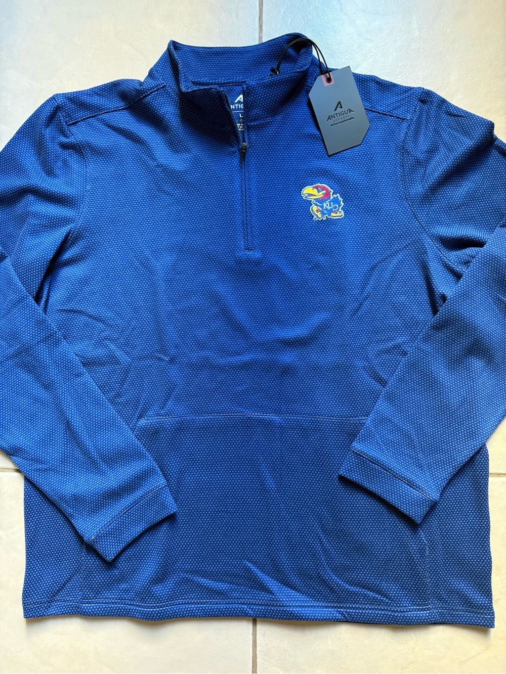 Antigua KansaAntigua Kansas Jayhawks Quarter Zip Pullover Sweatshirt